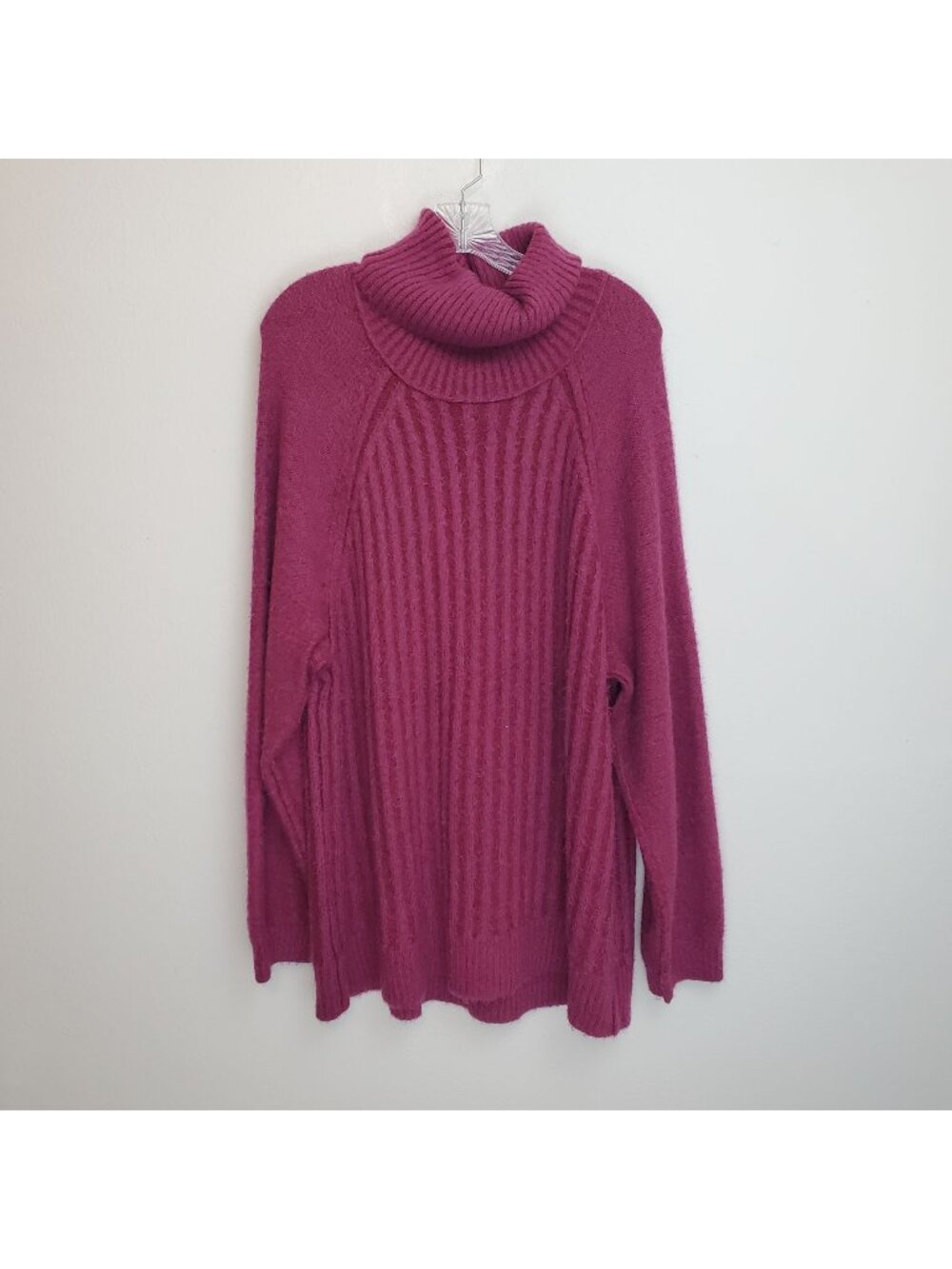 Free People Big City Turtleneck in Mulberry Garnet